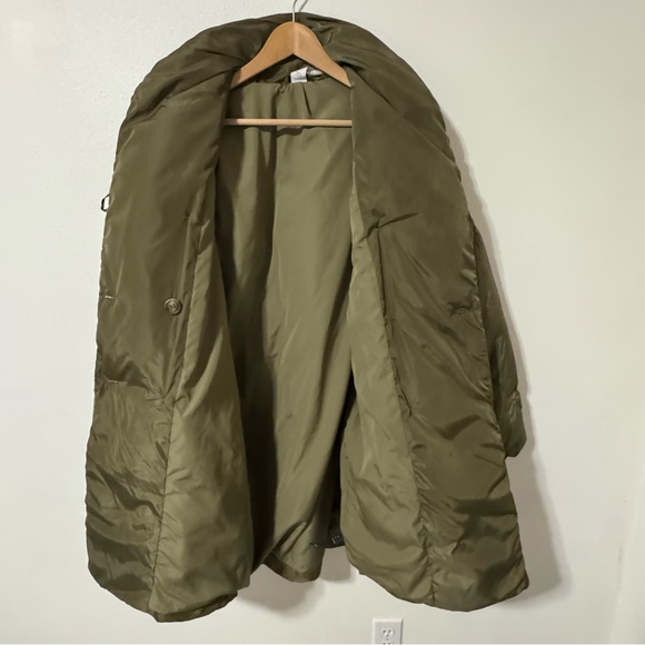 Free People Ella Puffer Puffa Jacket Olive Green Quilted Slouchy Lightweight-M - Picture 11 of 16